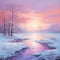 Serene Landscape with Gradient Sunrise