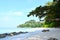 Serene Landscape with Stony Beach, Trees, Sky and Water - Neil`s Cove, Radhanagar Beach, Havelock Island, Andaman Nicobar, India