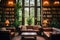 A serene library with readers immersed in books in a peaceful setting