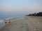 Serene Lonely Beach with Barking Dogs in Early Morning