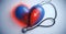 Serene Love: 3D Heart and Stethoscope Concept