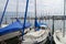 a serene marina of Lindau island with sailing boats on lake Constance in Germany