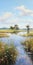 Serene Marsh Painting In The Style Of Dalhart Windberg