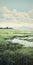 Serene Marshland: A Photorealist Illustration Of A Coastal Wetland