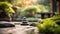 A serene meditation garden with Zen elements
