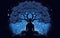 Serene Meditation Under Majestic Oak Tree (AI Generated)