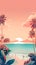 Serene Miami Beach Scene with Sunbathers. Generative ai