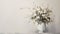 Serene Minimalism: White And Gray Flower Painting In Soft Atmospheric Perspective