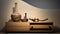 Serene Minimalism Wooden Dresser With Three Vases By Laurent Khuppel