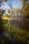 Serene misty morning on a lakeside