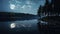 serene moonlight lake