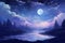 Serene moonlit night scene self care background