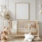 Serene Nursery Room with Crib and Chair in Natural Light