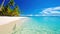 serene ocean and beach with crystal clear waters and verdant palm trees tropical paradise