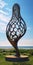 Serene Oceanic Vistas: Abstract Wooden Sculpture In Montauk, New York