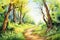 A serene outdoor trail for a walk self care background