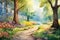 A serene outdoor trail for a walk self care background