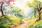 A serene outdoor trail for a walk self care background