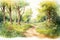 A serene outdoor trail for a walk self care background