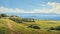 Serene Pastoral Scenes: A Hyperrealistic Oil Painting Of An Antique Greek Island