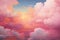 Serene Pink clouds. Generate Ai