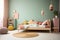 Serene and Playful Kid\\\'s Bedroom in Pink and Green Palette