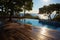 Serene pool deck overlooking a verdant canopy, best summer image