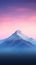 Serene Purple-Pink Sunset Sky with Mountain Silhouette