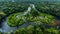 Serene River Scenery Announcing Day of Yoga in Lush Forest