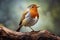 Serene Robin Perched Amidst Forest Splendor: Capturing Nature's Essence Generative AI