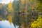 Serene Scandinavian autumn landscape of Southern Finland, Espoo.