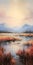 Serene Scottish Landscape Painting With Soft Edges And Atmospheric Effects