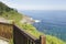 Serene seascape from a balcony in Ea, Basque Country, Spain.