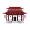 Serene Splendor: Vector Illustration of a Chinese Temple