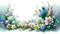 Serene Springtime Banner Design Featuring a Flourishing Array of Spring Flowers Generative AI