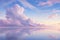 Serene Sunset Cloudscape over Calm Water, AI Generated