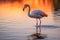 Serene Sunset Flamingo