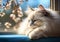 Serene Sunset: A Princess Kitten\\\'s Springtime View from the Wind