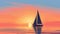 Serene Sunset Sailing - Tranquil Ocean Voyage at Dusk