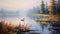 Serene Swan A Naturalistic Landscape Painting By Mark Lague