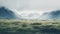 Serene Tundra Landscapes: Layered And Atmospheric Grass Fields And Mountains