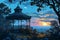 Serene twilight gazebos, offering peaceful refuge in the hour between day and night - Generative AI