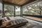 a serene, uncluttered bedroom with a view of the outdoors