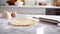 Serene Uncooked Pie Crust Resting on Kitchen Counter