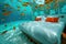 Serene underwater bedroom experience