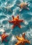 Serene Underwater Landscape with Starfish on Sandy Ocean Floor