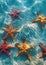 Serene Underwater Landscape with Starfish on Sandy Ocean Floor