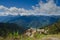 The serene view of Himalayan mountains and deep valleys at Chele la pass, Bhutan