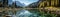 Serene Vistas: Alpine Lake\\\'s Splendor, ultra-wide, panorama