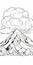 Serene Volcano Coloring Page For Adults